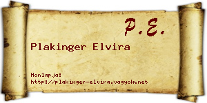 Plakinger Elvira névjegykártya